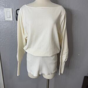 Edikted Eve Off The Shoulder Sweater Dress, Cream, M